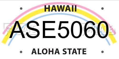 ASE5060 Hawaii License Plate