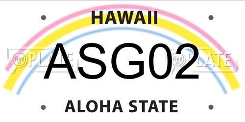 ASG02 Hawaii License Plate