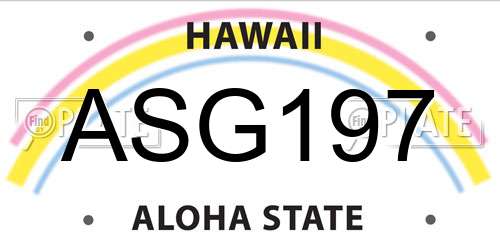 ASG197 Hawaii License Plate