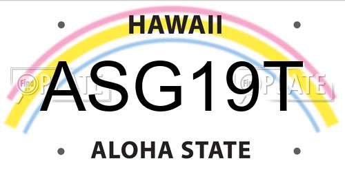 ASG19T Hawaii License Plate