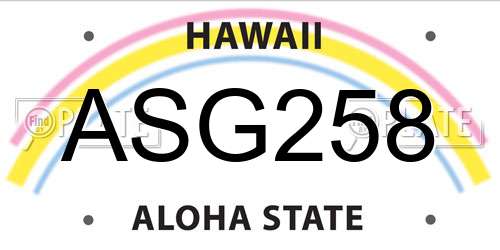 ASG258 Hawaii License Plate