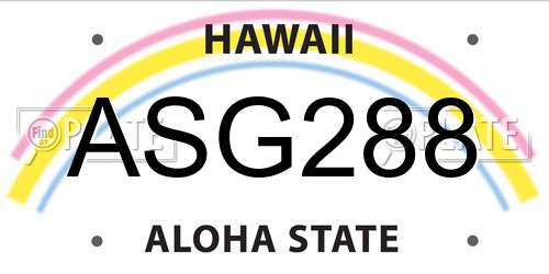 ASG288 Hawaii License Plate