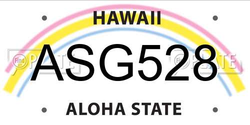 ASG528 Hawaii License Plate