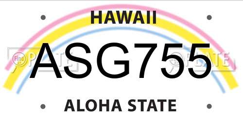 ASG755 Hawaii License Plate