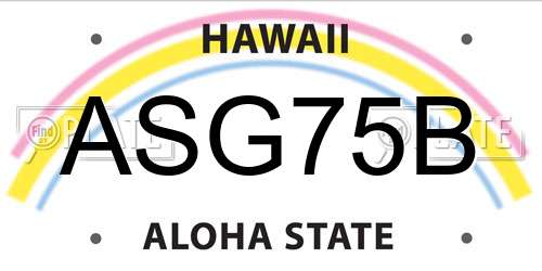 ASG75B Hawaii License Plate
