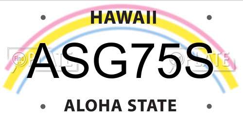 ASG75S Hawaii License Plate