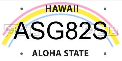 ASG82S Hawaii License Plate