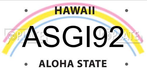 ASGI92 Hawaii License Plate