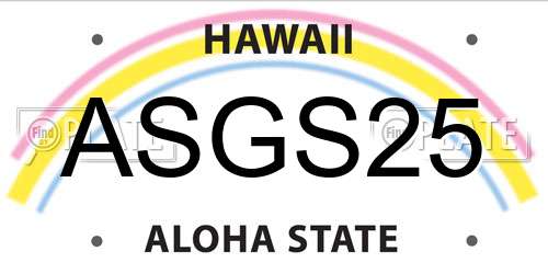 ASGS25 Hawaii License Plate