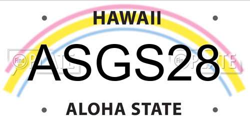 ASGS28 Hawaii License Plate