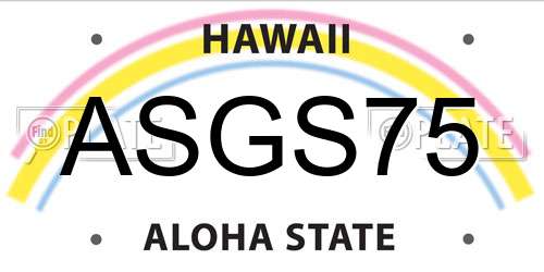 ASGS75 Hawaii License Plate