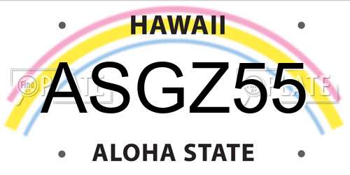 ASGZ55 Hawaii License Plate