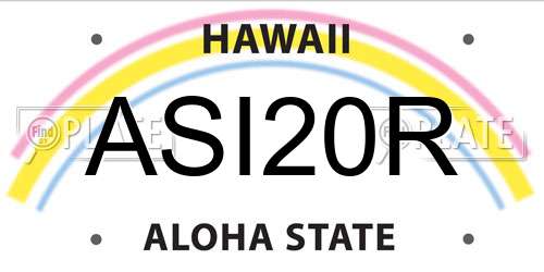 ASI20R Hawaii License Plate