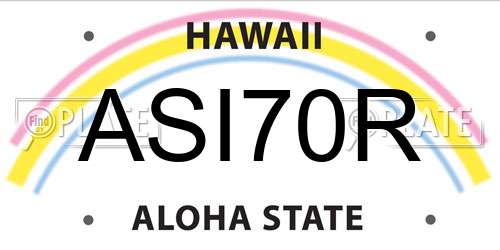 ASI70R Hawaii License Plate
