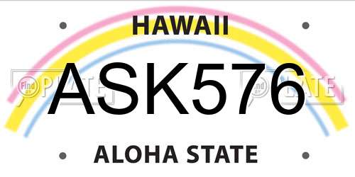 ASK576 Hawaii License Plate