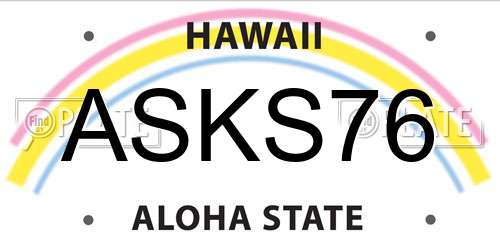 ASKS76 Hawaii License Plate
