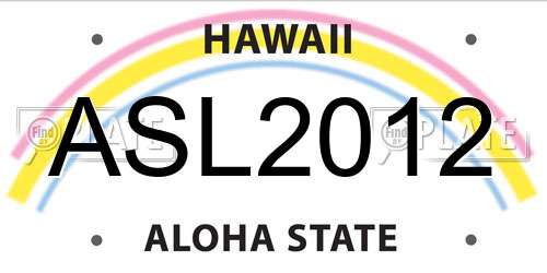 ASL2012 Hawaii License Plate