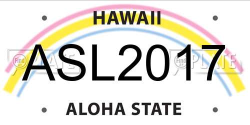 ASL2017 Hawaii License Plate