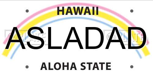 ASLADAD Hawaii License Plate