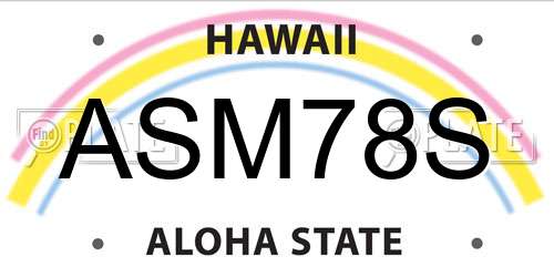 ASM78S Hawaii License Plate