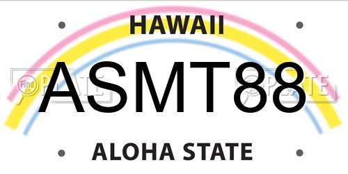 ASMT88 Hawaii License Plate