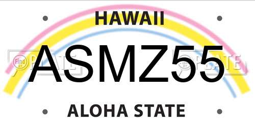 ASMZ55 Hawaii License Plate