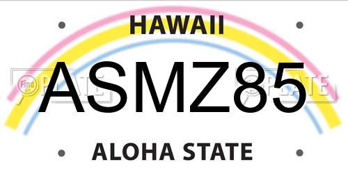 ASMZ85 Hawaii License Plate
