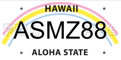 ASMZ88 Hawaii License Plate