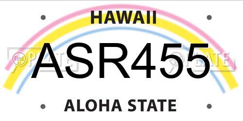 ASR455 Hawaii License Plate