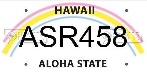 ASR458 Hawaii License Plate