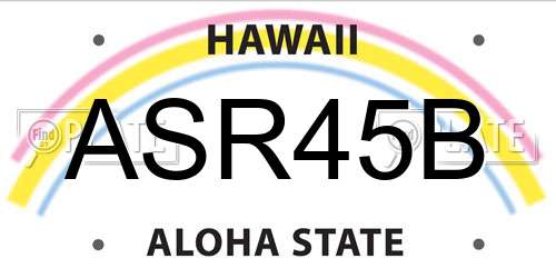 ASR45B Hawaii License Plate