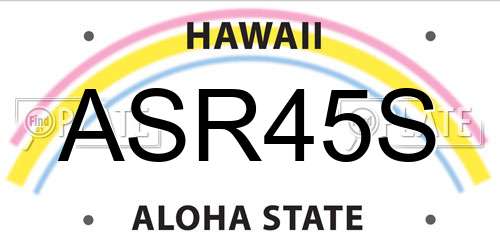 ASR45S Hawaii License Plate