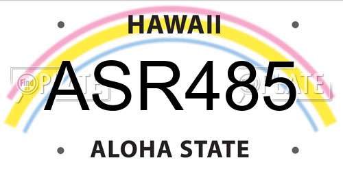 ASR485 Hawaii License Plate