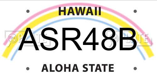 ASR48B Hawaii License Plate