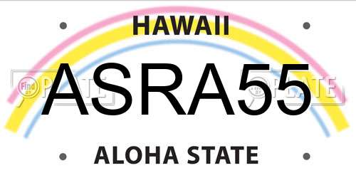 ASRA55 Hawaii License Plate