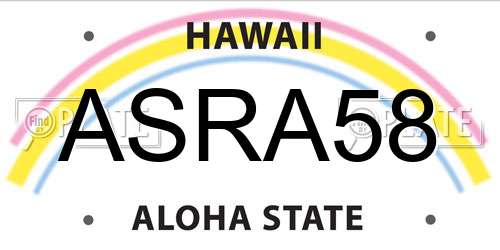ASRA58 Hawaii License Plate