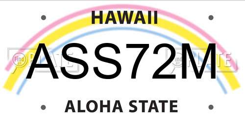 ASS72M Hawaii License Plate