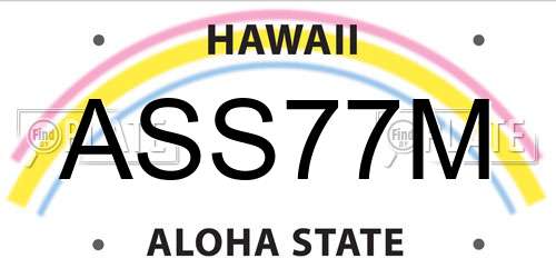 ASS77M Hawaii License Plate