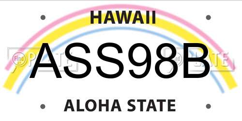 ASS98B Hawaii License Plate