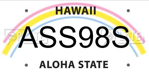 ASS98S Hawaii License Plate