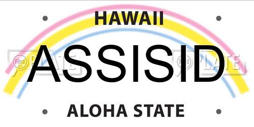 ASSISID Hawaii License Plate