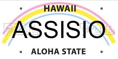 ASSISIO Hawaii License Plate
