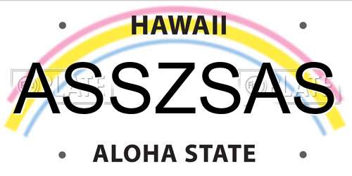 ASSZSAS Hawaii License Plate