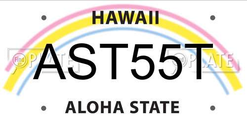 AST55T Hawaii License Plate