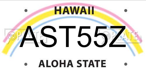 AST55Z Hawaii License Plate