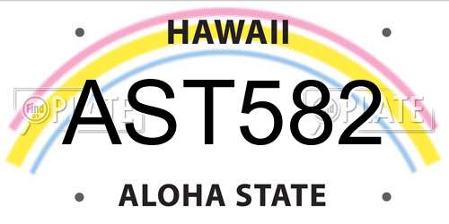 AST582 Hawaii License Plate