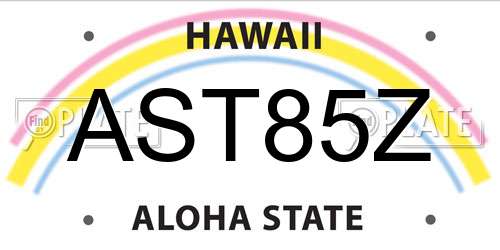 AST85Z Hawaii License Plate