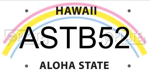 ASTB52 Hawaii License Plate