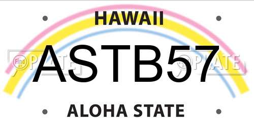 ASTB57 Hawaii License Plate