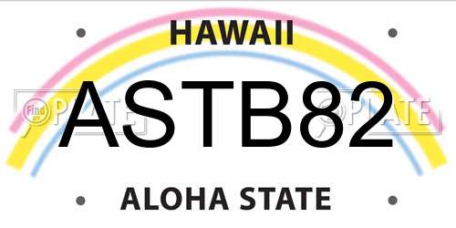 ASTB82 Hawaii License Plate